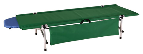 Green polyester Ibex Roll-a-Cot®, 74"L x 28"W x 15"H with sleeve for your air mattress