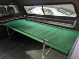 Green polyester Ibex Roll-a-Cot®, 74"L x 28"W x 15"H with sleeve for your air mattress