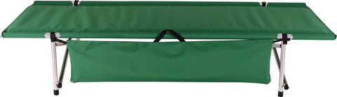 Green Polyester Longhorn Roll-a-Cot® (79"L x 32"W x 15"H) with sleeve for your air mattress